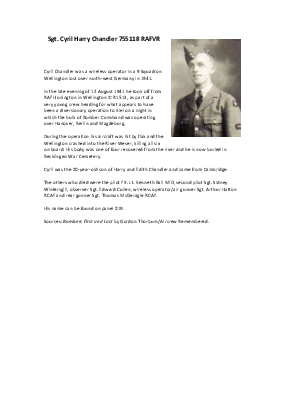 A preview of a PDF biography for Chandler, Cyril Harry